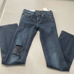 7 For All Mankind Blue Straight Leg Jeans